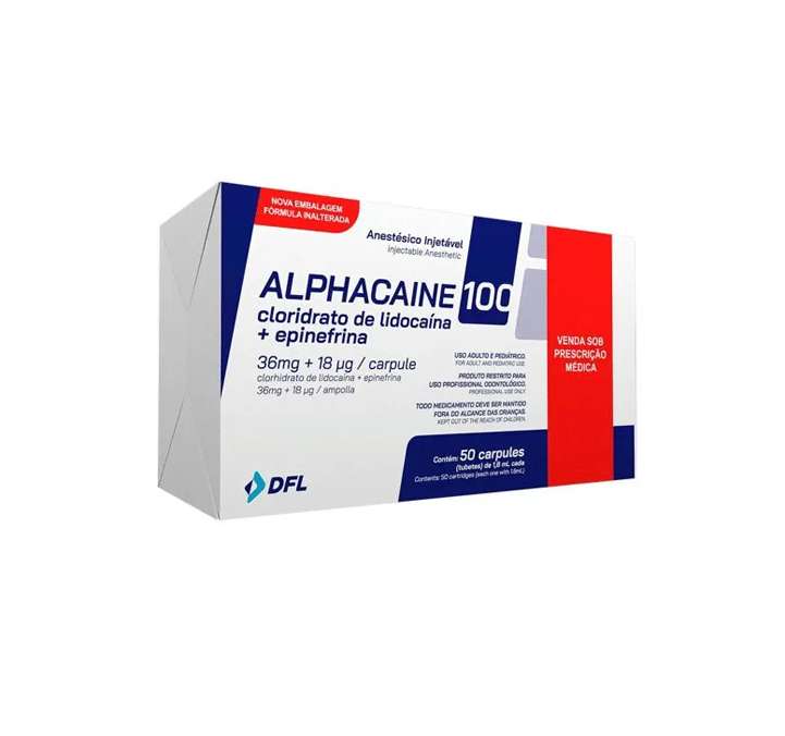 ALPHACAINE 100 X 50 (lidocaína 2% + epinefrina 1:100)